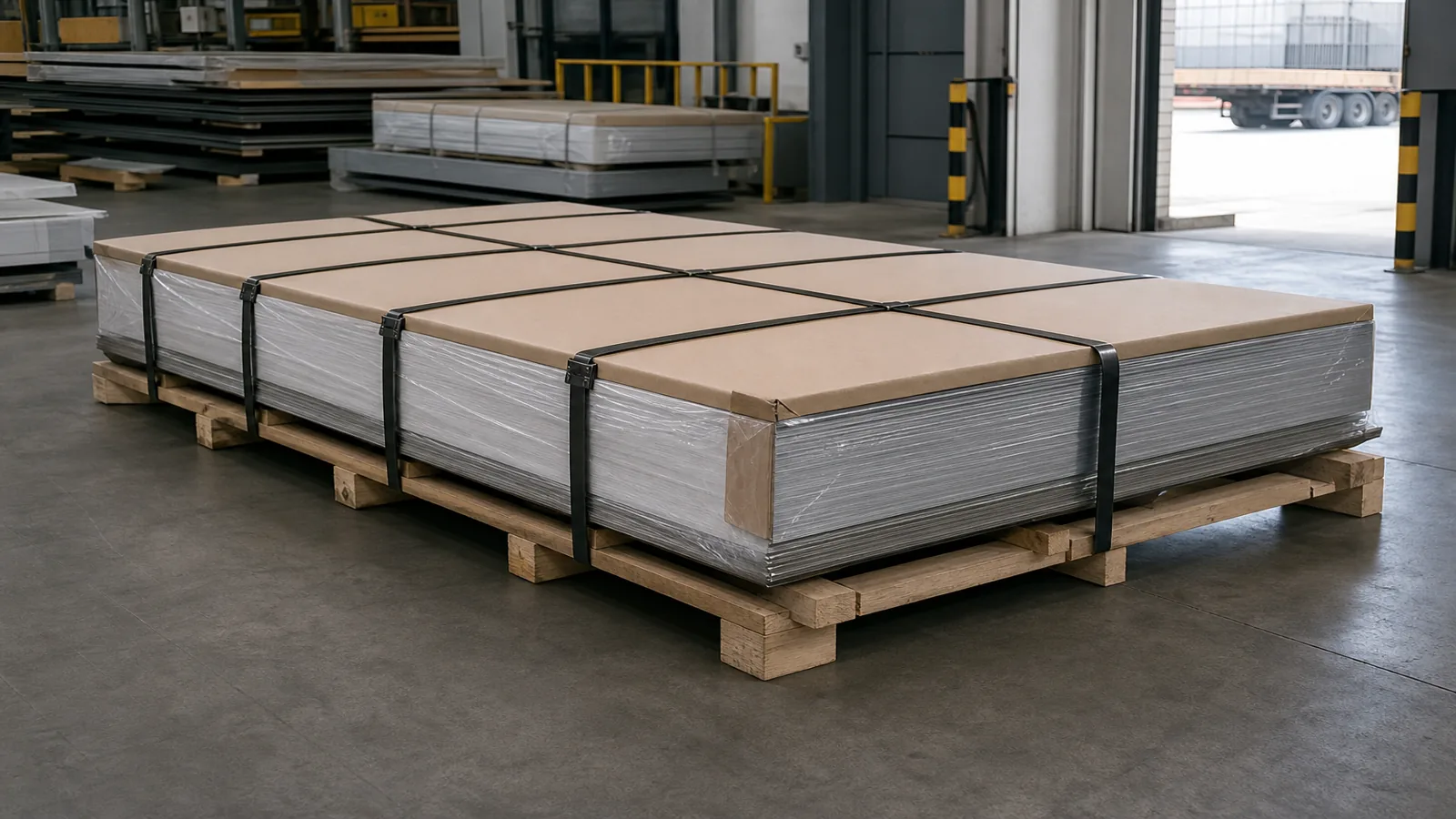 304 stainless steel sheets packed on wooden pallet for overseas export shipment