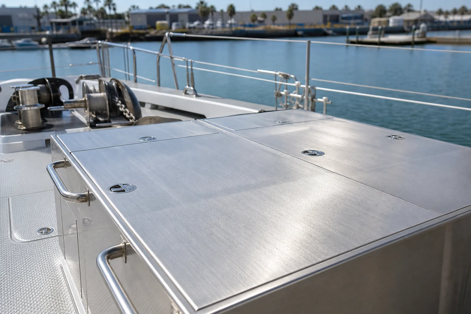 316L stainless steel sheet panels used in a marine deck and coastal hardware application