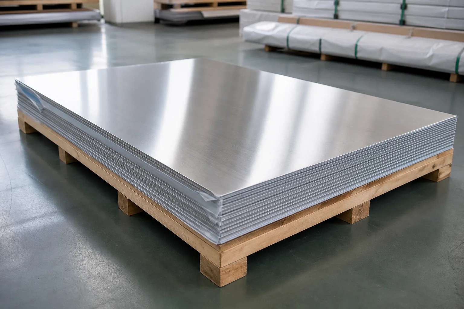 Stacked 316L stainless steel sheets prepared for export supply from Turkey