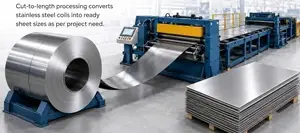 Aluminium coil cut to length into sheet for repeat supply