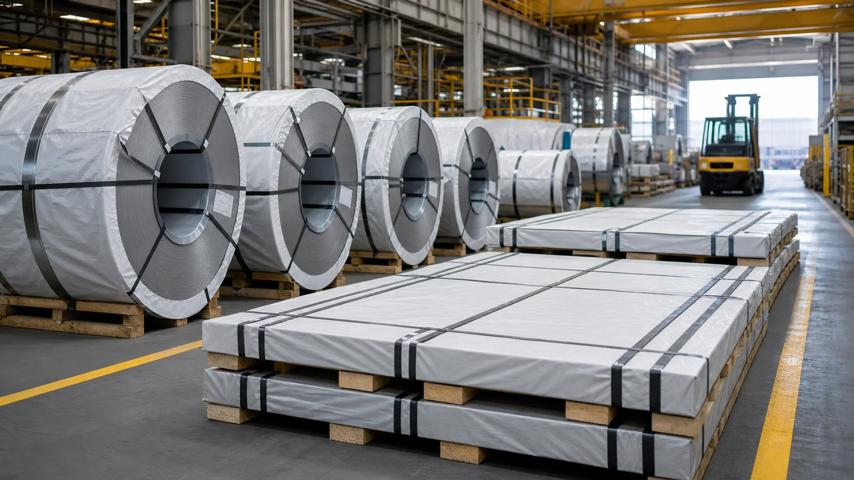 Steel coils and sheet packages prepared for export quotation from Turkey