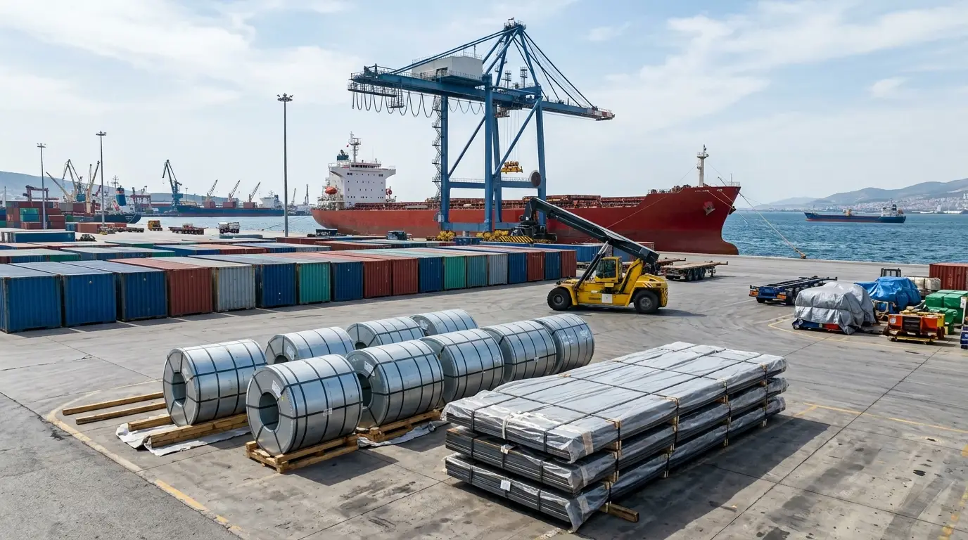 Flat steel export from a Turkish port under FOB CFR and CIF terms